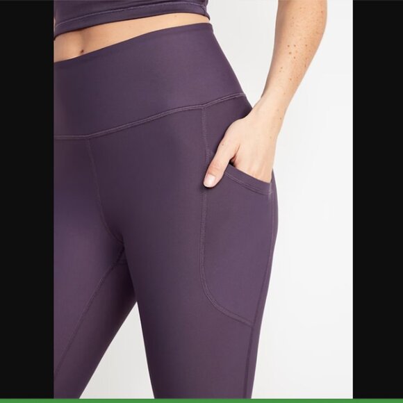 NWT Old Navy ACTIVE 7/8 crop purple leggings light compression size small NEW - Picture 4 of 14